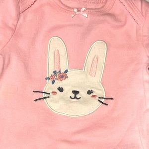 Carters 3mos pink bunny LS onesie